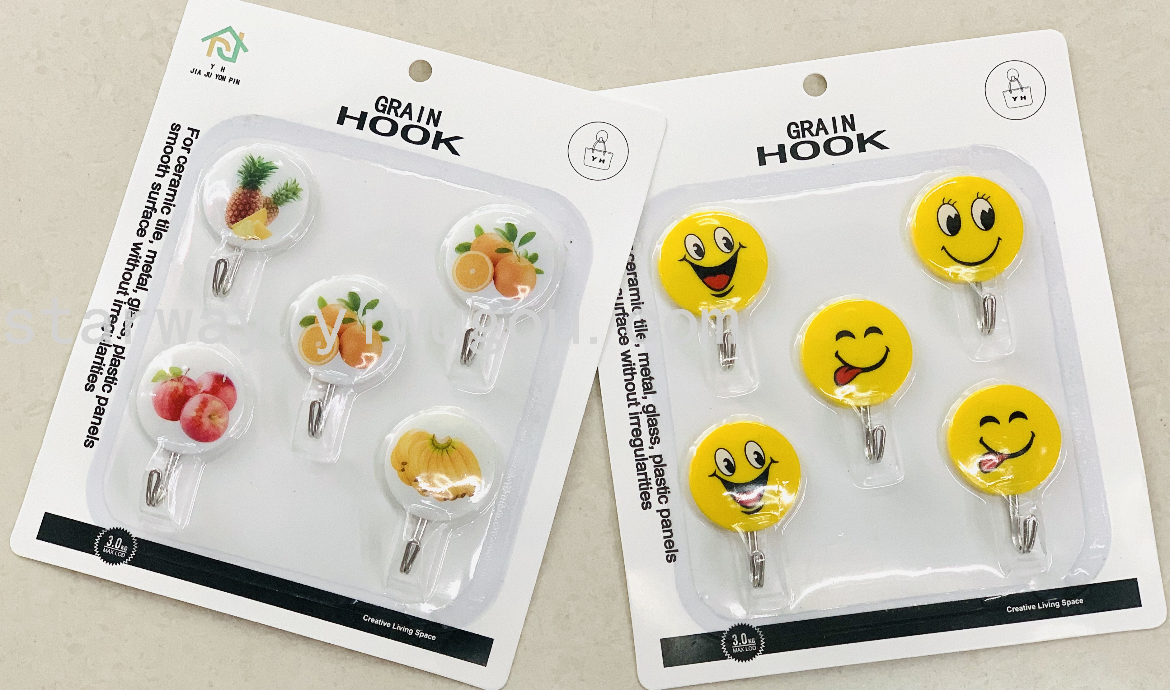 Fruit sticky hook, cartoon sticky hook, strong sticky hook, no-drilling sticky hook, convenient sticky hook, card suction sticky hook Application Scenario