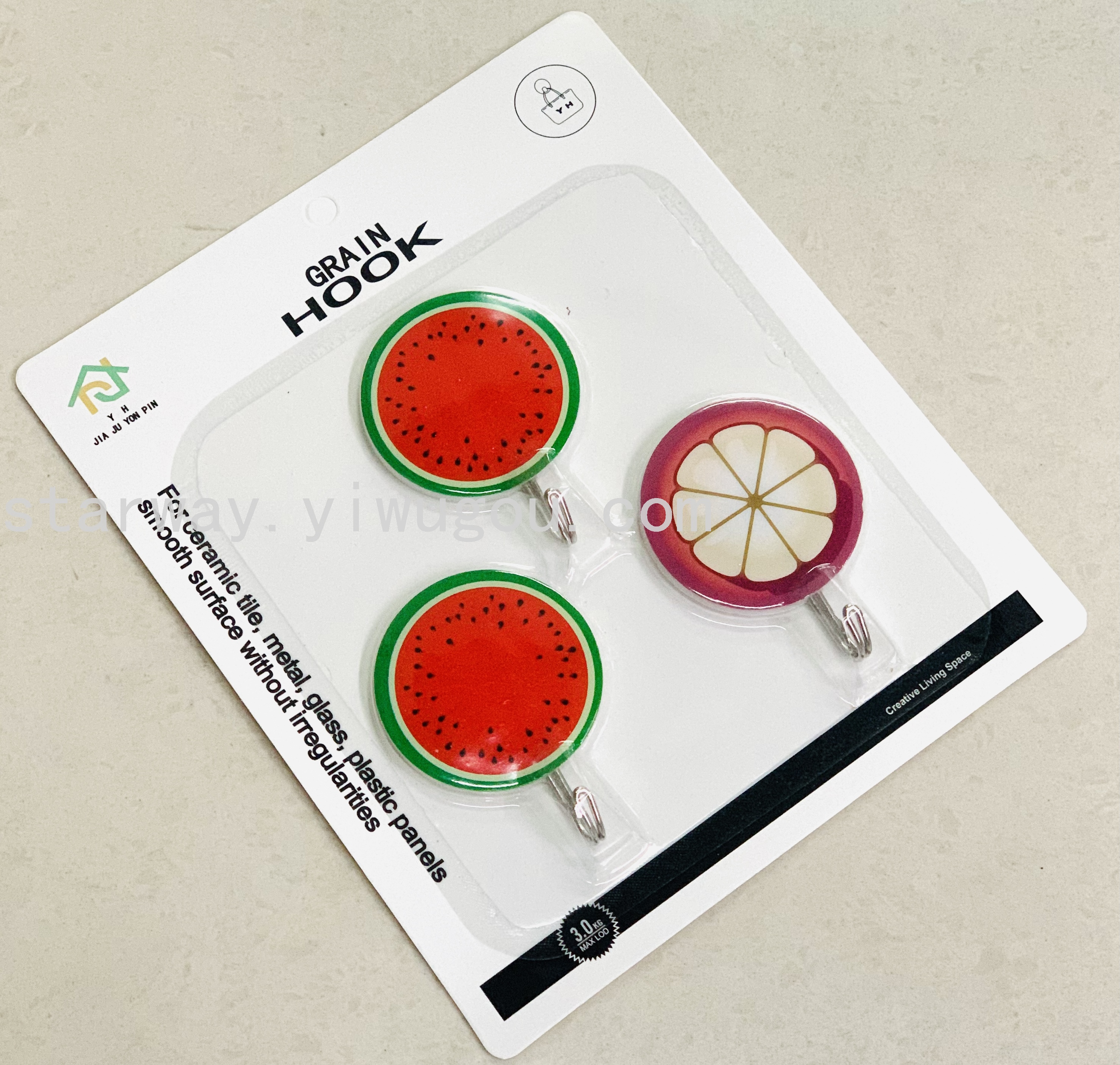 Fruit sticky hook, cartoon sticky hook, strong sticky hook, no-drilling sticky hook, convenient sticky hook, card suction sticky hook