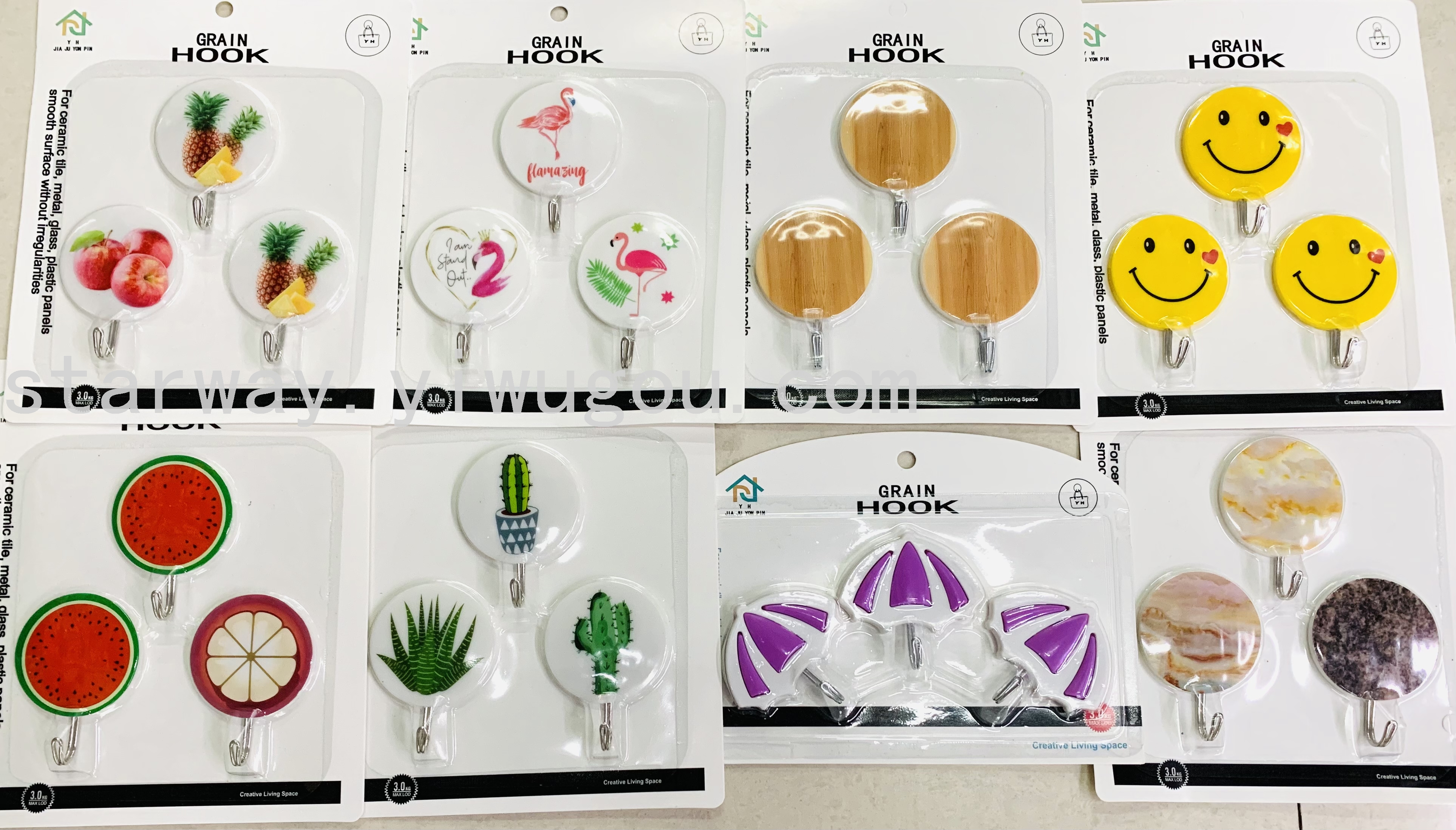 Fruit sticky hook, cartoon sticky hook, strong sticky hook, no-drilling sticky hook, convenient sticky hook, card suction sticky hook Item Picture