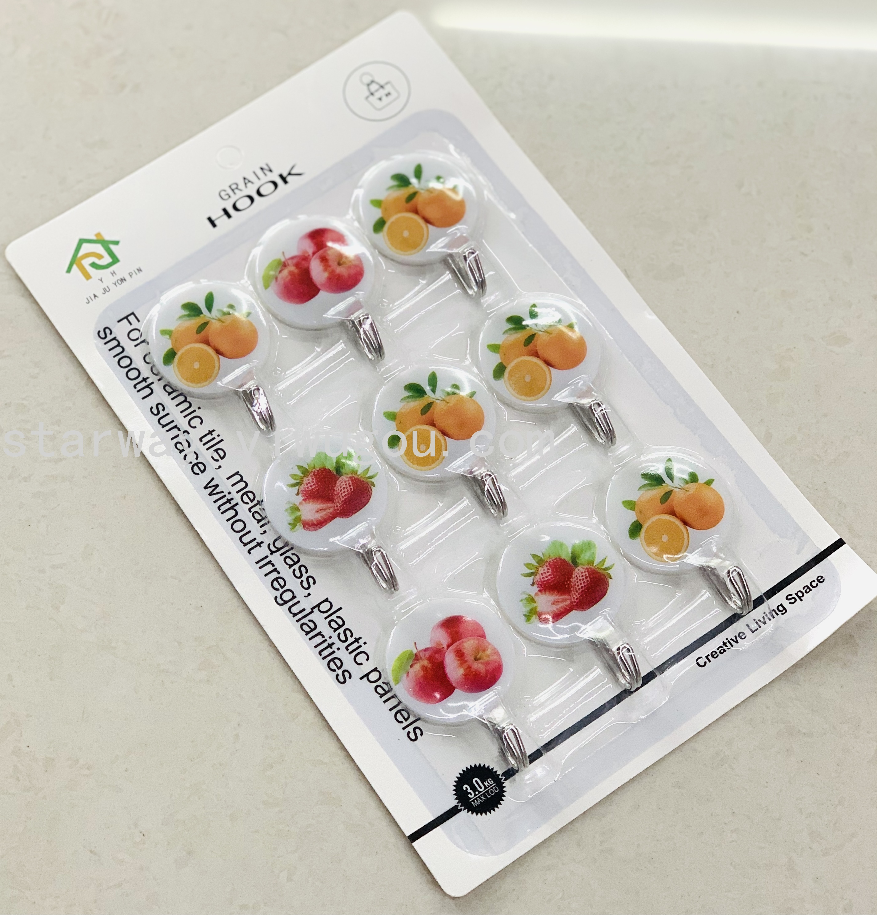 Fruit sticky hook, cartoon sticky hook, strong sticky hook, no-drilling sticky hook, convenient sticky hook, card suction sticky hook details Picture