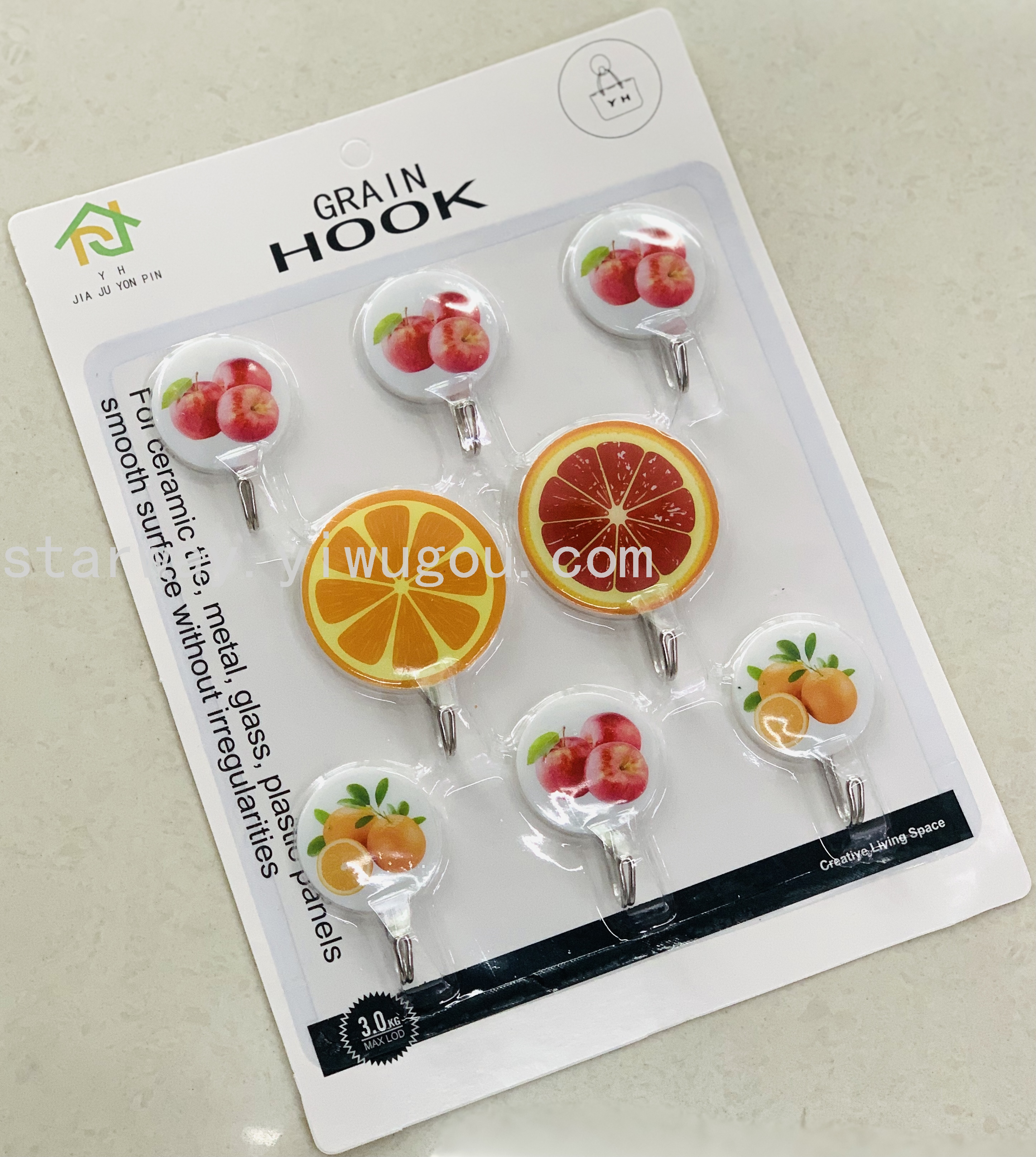 Fruit sticky hook, cartoon sticky hook, strong sticky hook, no-drilling sticky hook, convenient sticky hook, card suction sticky hook