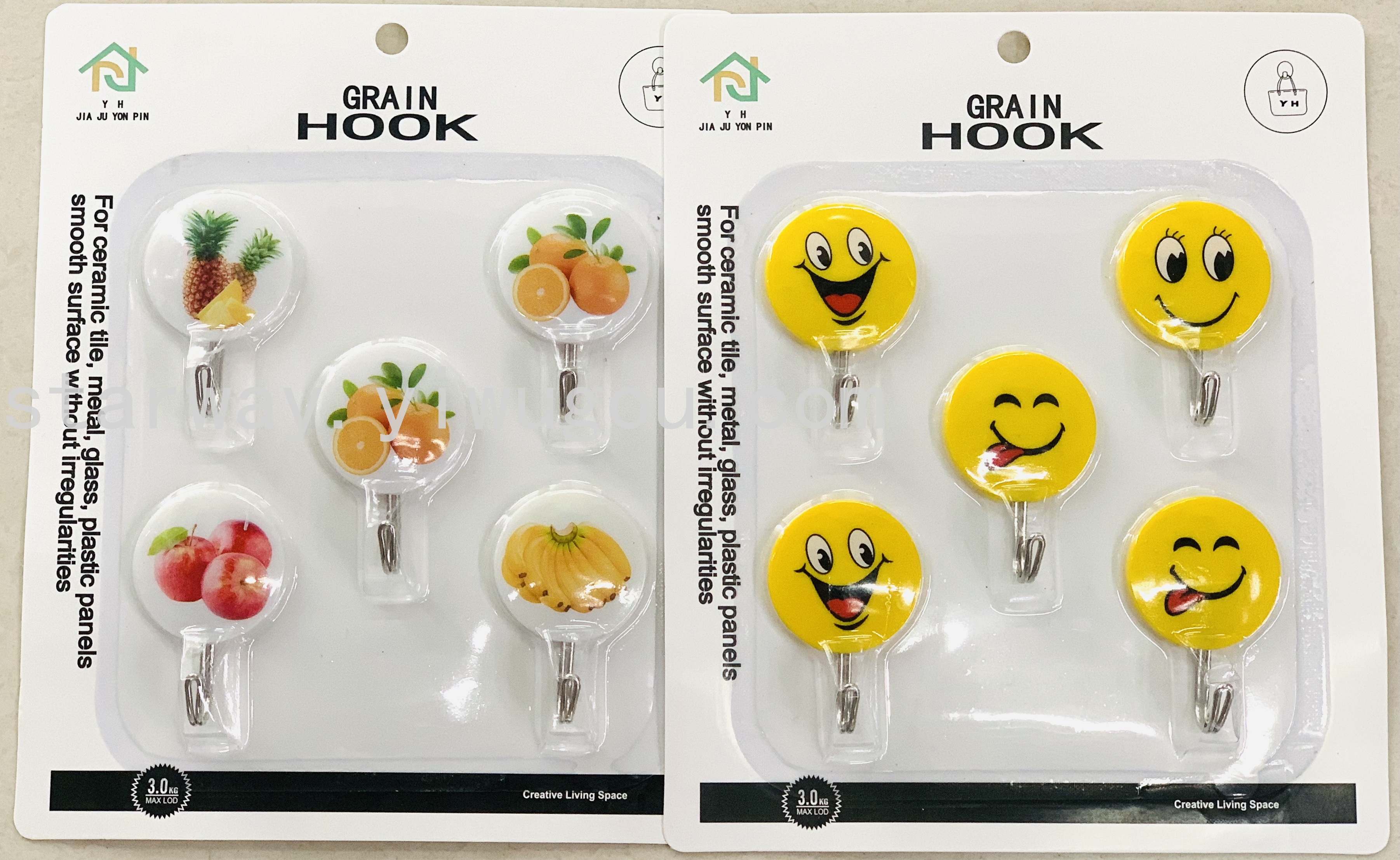 Fruit sticky hook, cartoon sticky hook, strong sticky hook, no-drilling sticky hook, convenient sticky hook, card suction sticky hook Item Picture