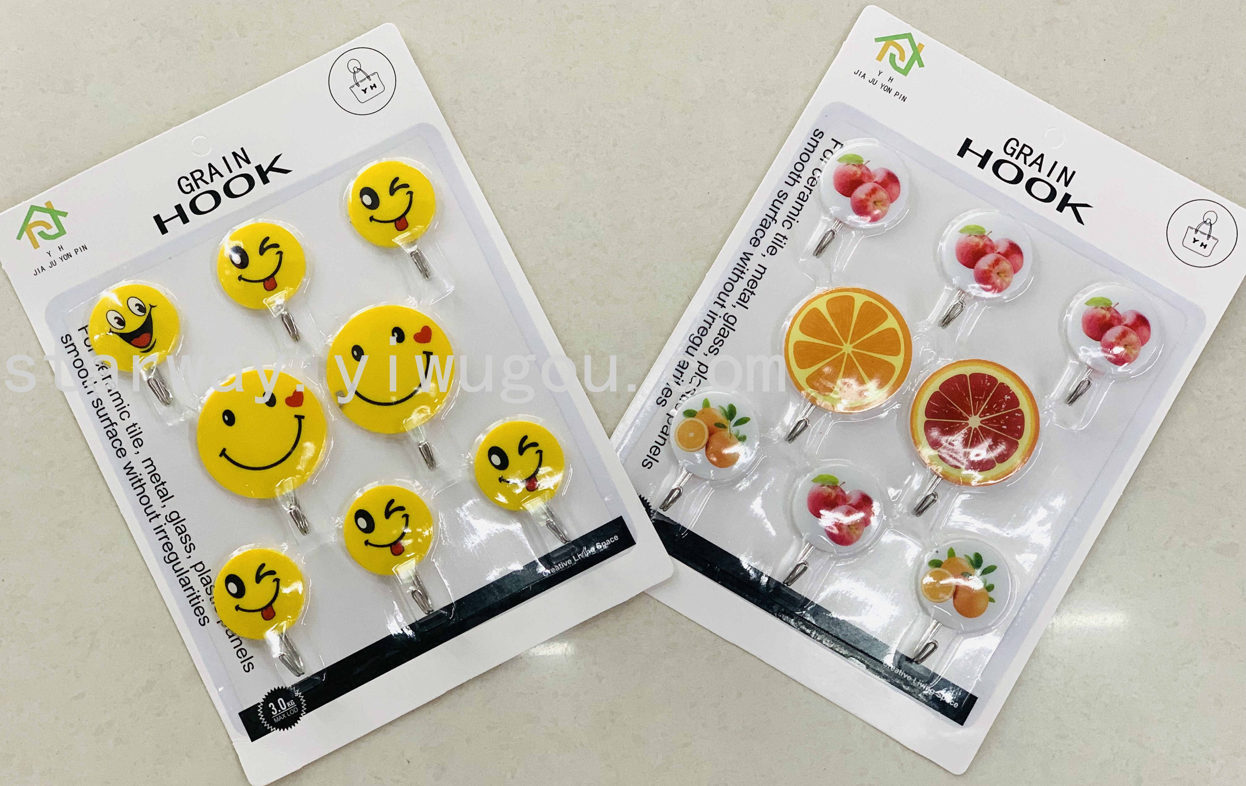Fruit sticky hook, cartoon sticky hook, strong sticky hook, no-drilling sticky hook, convenient sticky hook, card suction sticky hook Application Scenario