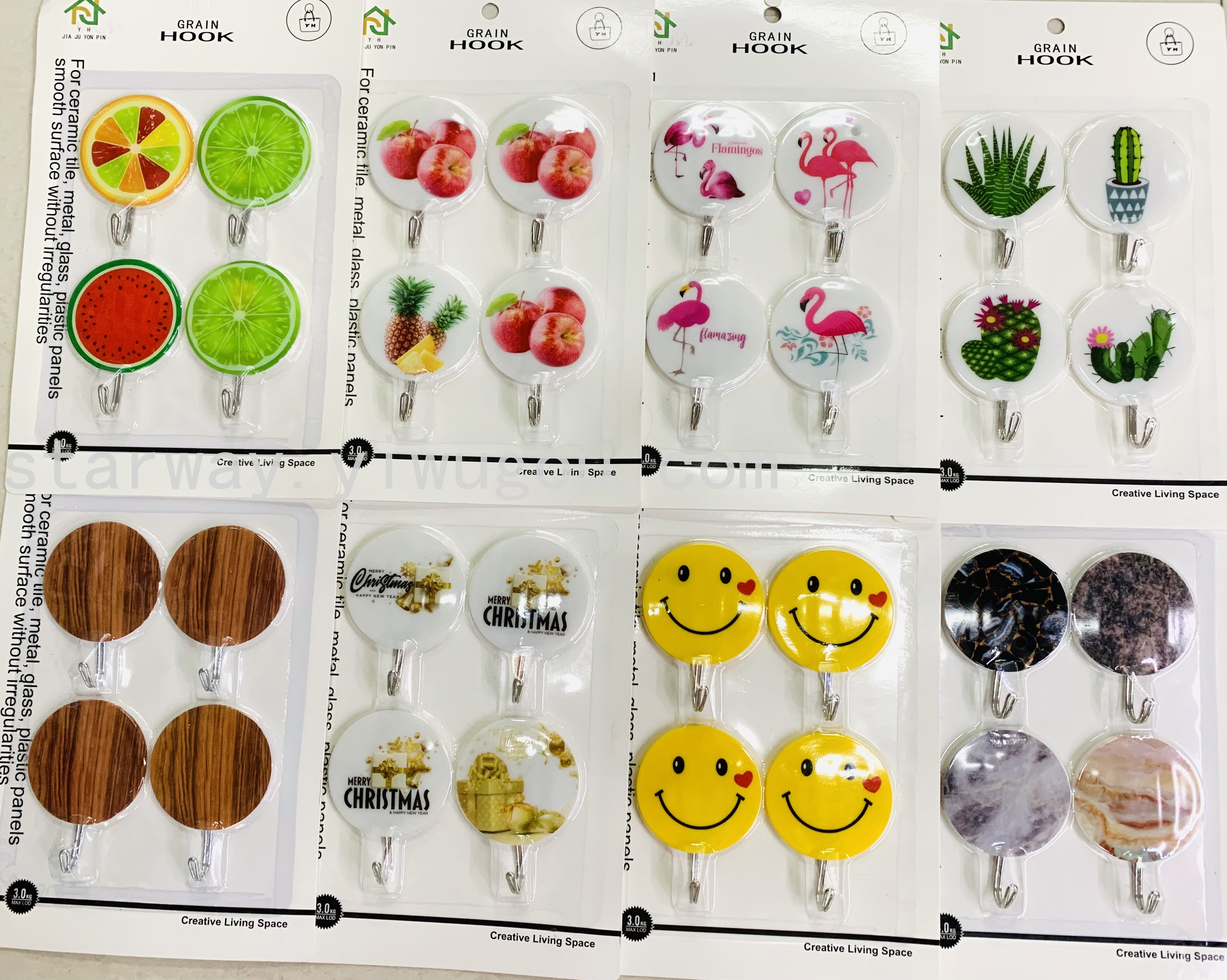 Fruit sticky hook, cartoon sticky hook, strong sticky hook, no-drilling sticky hook, convenient sticky hook, card suction sticky hook Item Picture