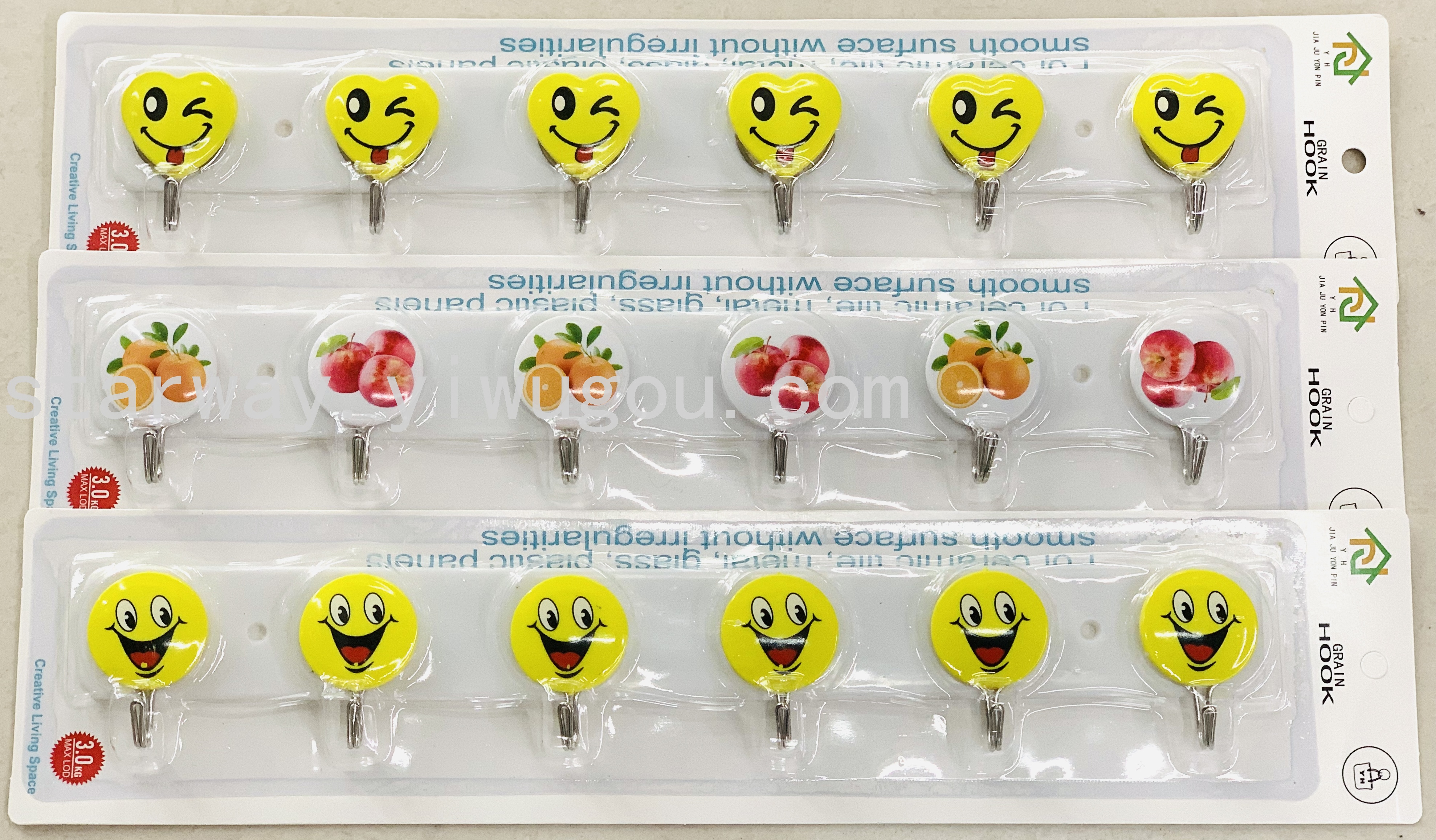 Fruit sticky hook, cartoon sticky hook, strong sticky hook, no-drilling sticky hook, convenient sticky hook, card suction sticky hook Item Picture