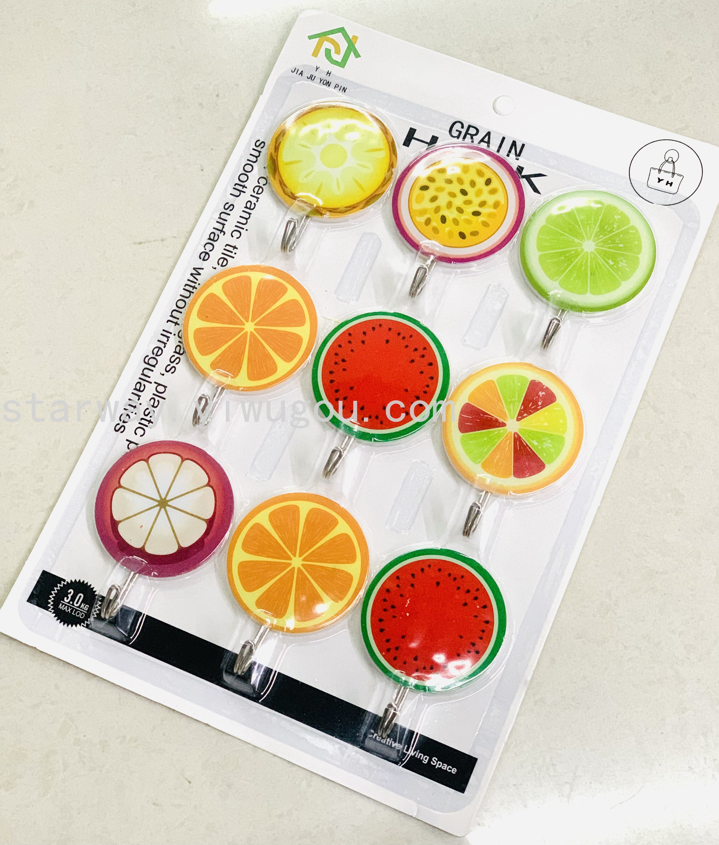 Fruit sticky hook, cartoon sticky hook, strong sticky hook, no-drilling sticky hook, convenient sticky hook, card suction sticky hook