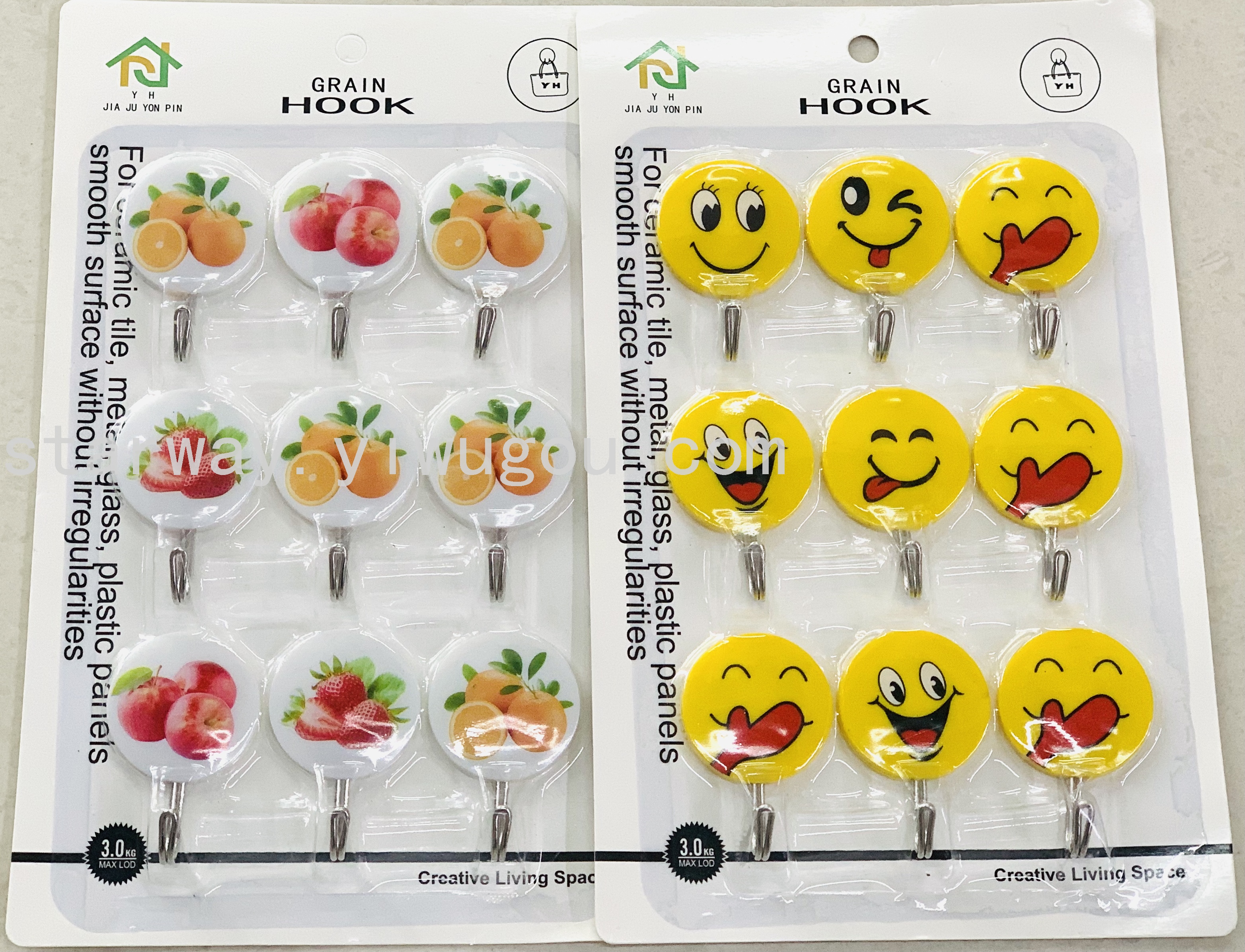 Fruit sticky hook, cartoon sticky hook, strong sticky hook, no-drilling sticky hook, convenient sticky hook, card suction sticky hook Item Picture
