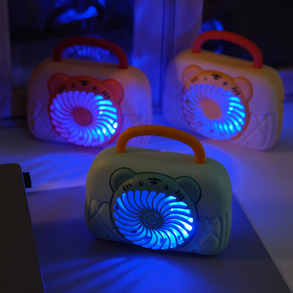 2022 New handbag charging mini fan, portable mini usb charging fan with light, company gift logo details Picture