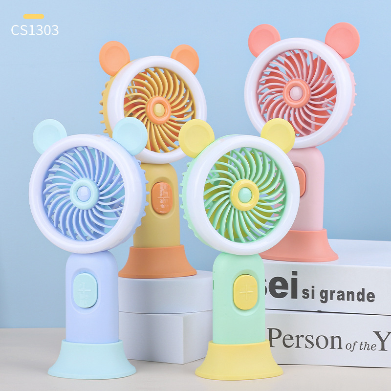 2022 New portable usb charging mini fan for student desktops with a fill light details Picture