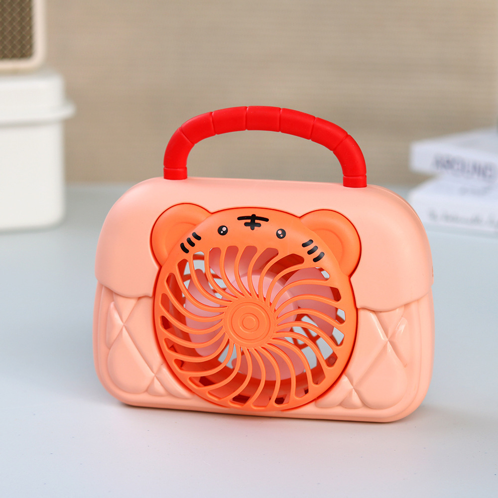 2022 New handbag charging mini fan, portable mini usb charging fan with light, company gift logo full figure