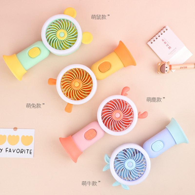 2022 New portable usb charging mini fan for student desktops with a fill light Application Scenario