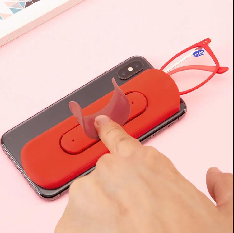 Shake tone can be pasted on the phone reading glasses men's old man portable folding super light presbyopia glasses women