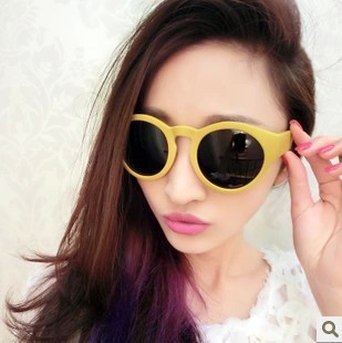 Sunglasses female new frosted texture round frame sunglasses male fashion retro round sunglasses