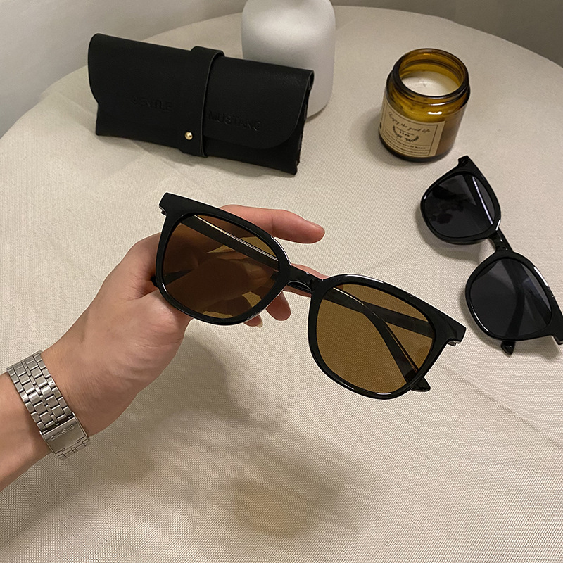 Black frame tawny GM sunglasses for men summer near view net red square driving uv protective tomy sunglasses