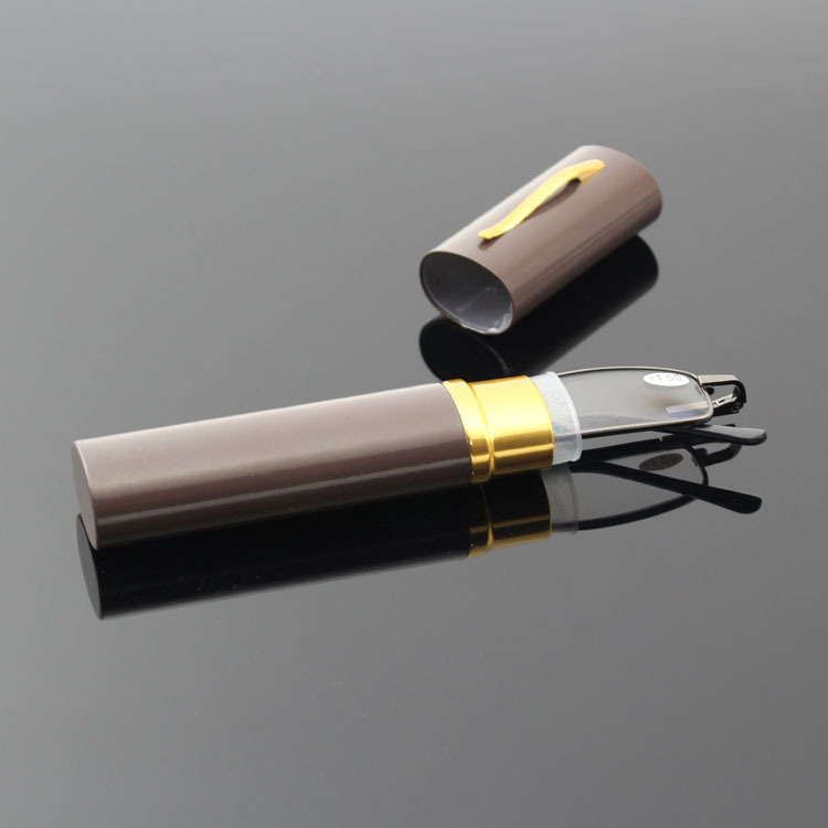 Aluminum pen cylinder reading glasses metal spring foot glasses pen holder sunglasses business pen holder glasses for the elderly