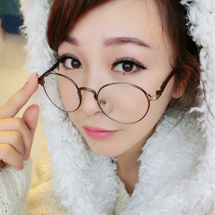 South Korea's new fashion retro metal glasses frame men hipster round glasses women