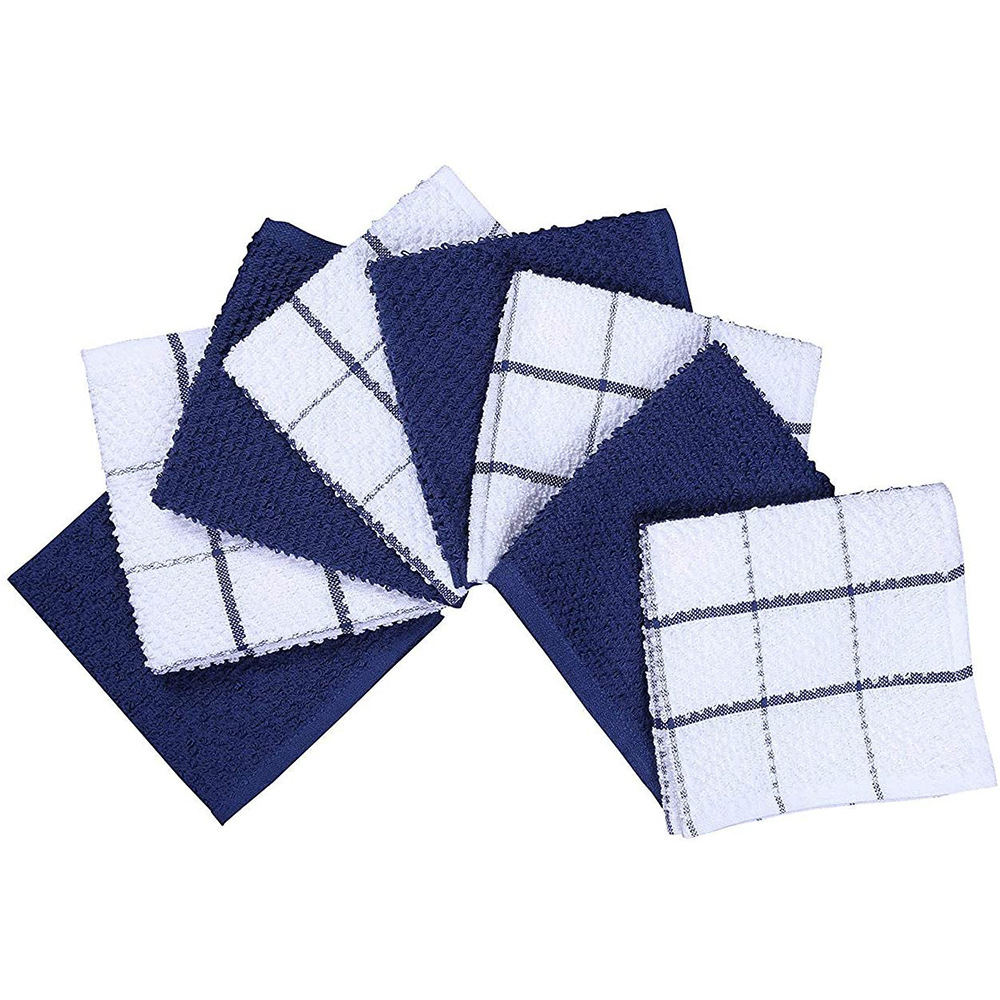 Pure cotton checkered cloth, plain cloth, dishcloth, kitchen cleaning towel, all-cotton absorbent tea towel