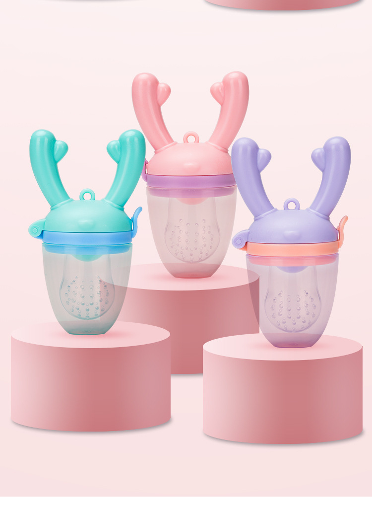 Baby Fruit and Vegetable Fun Little Deer Little Pig Fruit Complementary Food Bite Bag Baby Teething Stick Specification image