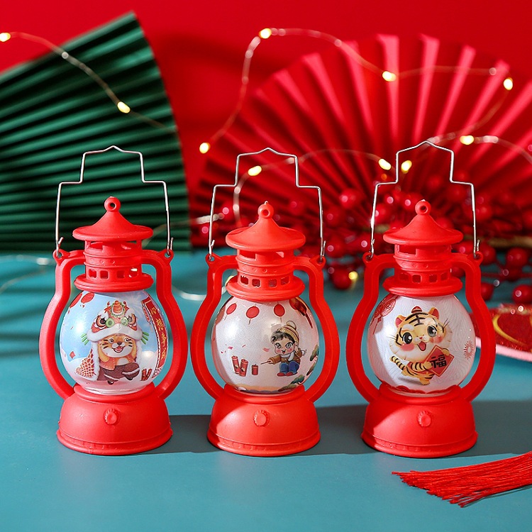 New creative New Year Lantern Festival kindergarten children's decorative small oil lamp, hand-held luminous small lantern scene arrangement details Picture