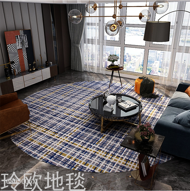 Ling European Nordic style simple bedroom carpet living room coffee table home washable carpet floor mat full figure