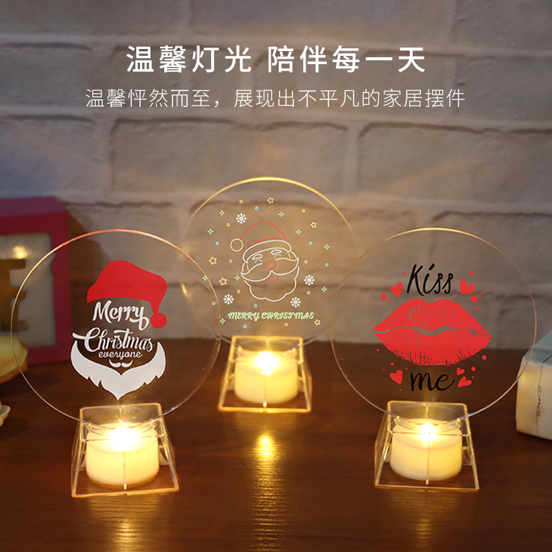 跨境热销创意圣诞老人led带底座灯牌房间布置求婚表白装饰灯批发