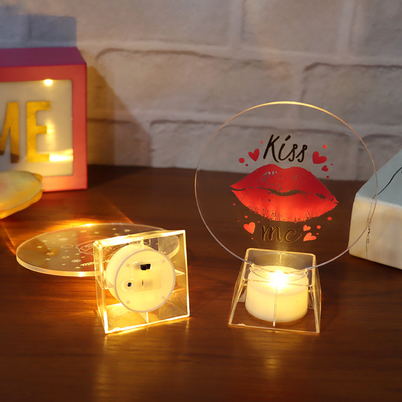 Wholesale of cross-border best-selling creative Santa Claus led light boards with bases for room decoration, proposal and confession decorative lights Specification image
