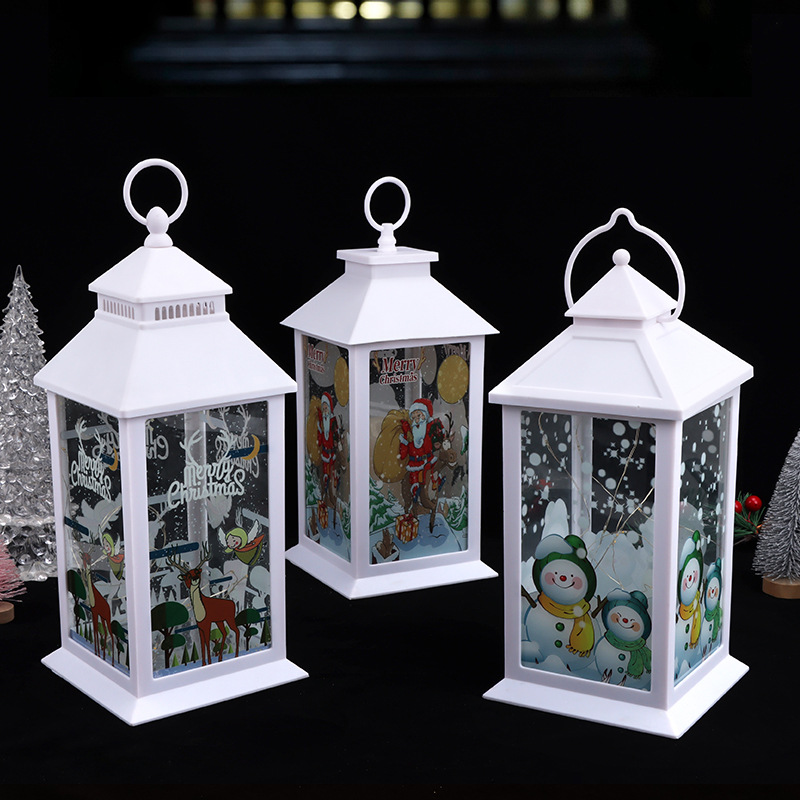 New LED Christmas copper wire string lantern, snowman Santa Claus pattern lantern, holiday party decoration wholesale details Picture
