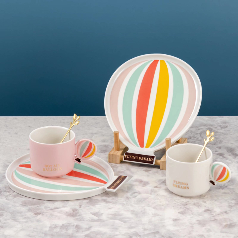 创意热气球陶瓷咖啡杯套装马克杯办公室水杯