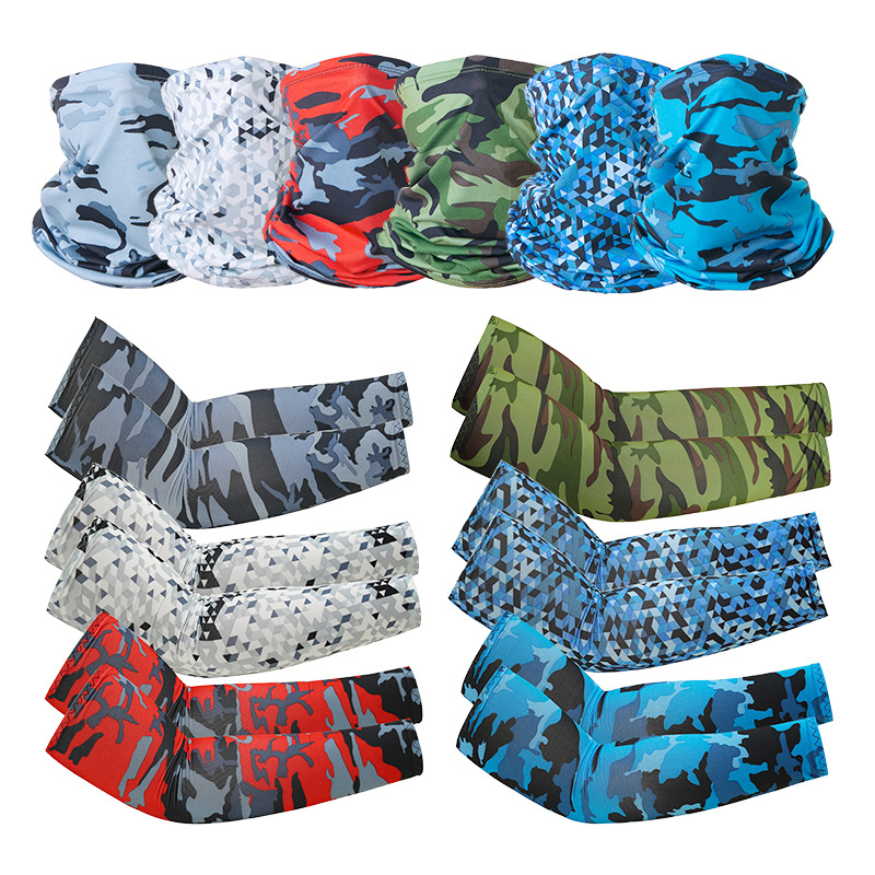 Summer new fashionable mountaineering scarf, headscarf, sleeve set, outdoor versatile magic cycling mask, sports sleeve set Application Scenario