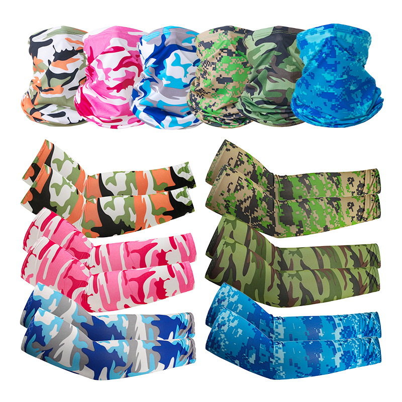 Summer new fashionable mountaineering scarf, headscarf, sleeve set, outdoor versatile magic cycling mask, sports sleeve set Specification image