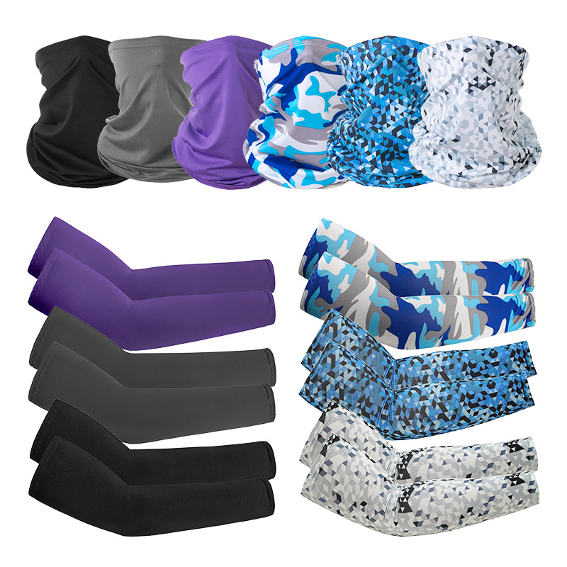 Summer new fashionable mountaineering scarf, headscarf, sleeve set, outdoor versatile magic cycling mask, sports sleeve set Item Picture
