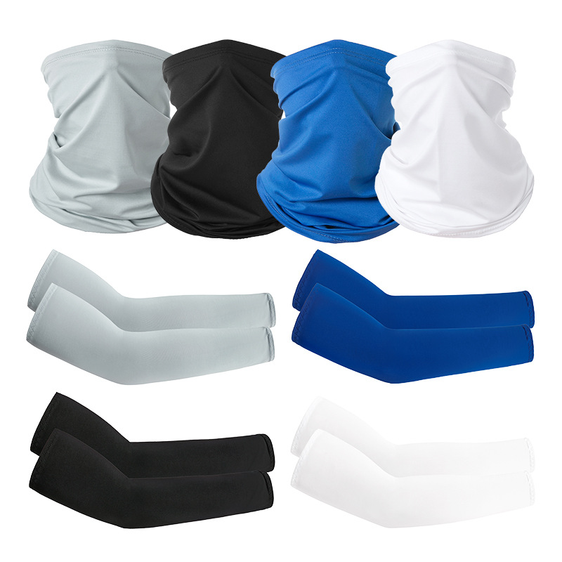 Summer new fashionable mountaineering scarf, headscarf, sleeve set, outdoor versatile magic cycling mask, sports sleeve set details Picture