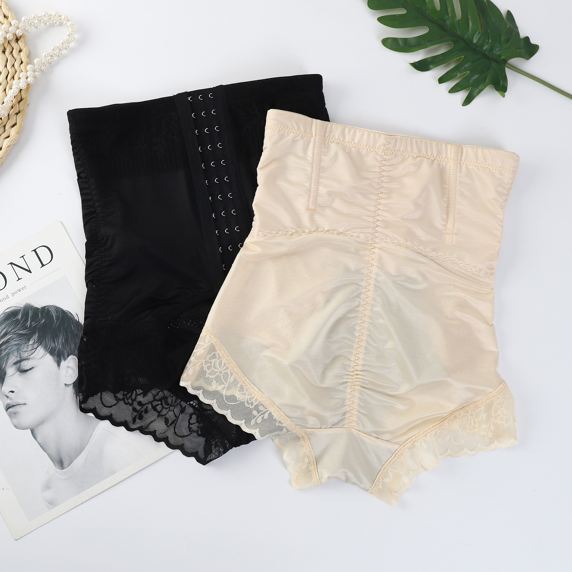 Xia Bingsi postpartum belly tightening pants, women's leg tightening and body shaping pants, waist-tightening and hip-lifting pants, anti-glare three-point base details Picture