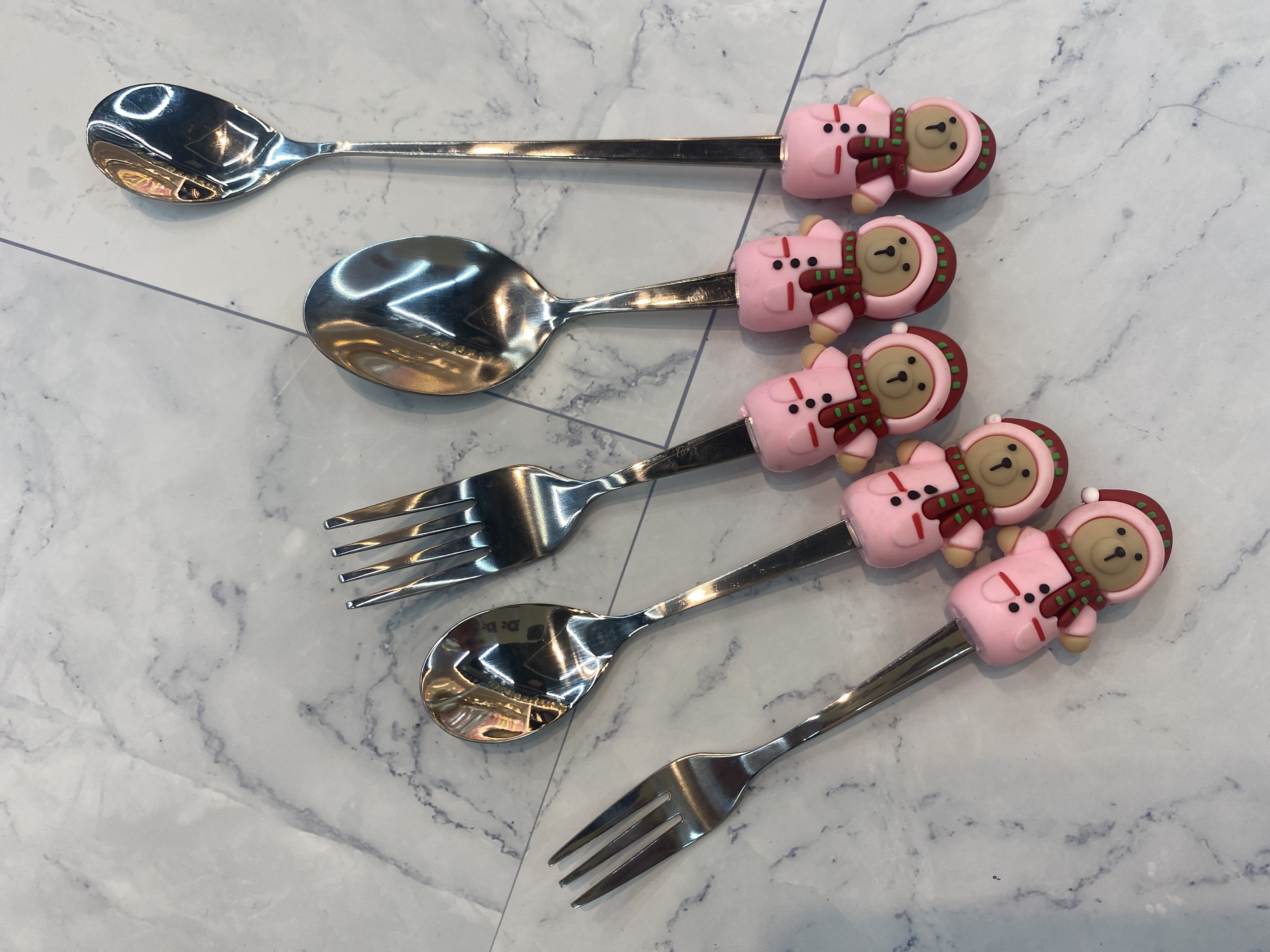 儿童勺子叉子卡通图案调羹不锈钢勺儿童餐具