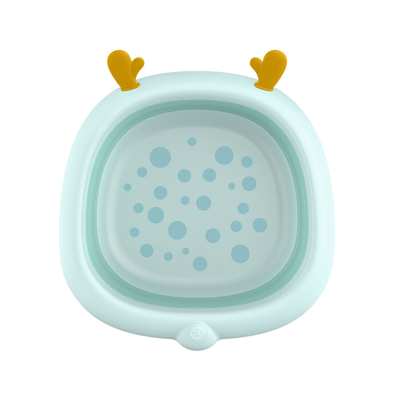 The manufacturer supplies foldable portable deer washbasins for children, cartoon and cute household PP washbasins for infants and toddlers Item Picture