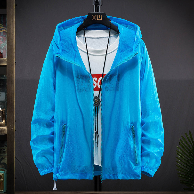 Summer lightweight sun-protective clothing for men, breathable sports mesh, Korean style trendy loose and cool thin coat, sun-protective clothing for men
