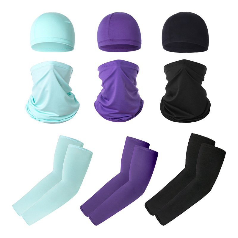 A versatile sun protection ice silk sleeve bicycle riding cap for both men and women, an outdoor windproof sports cap, and a multi-functional neck mask details Picture