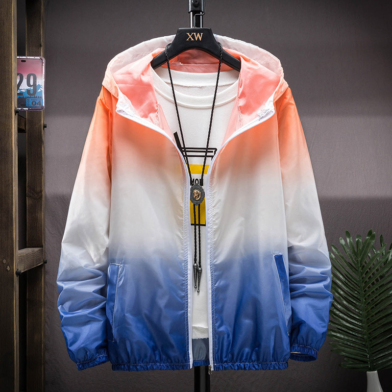 Men's gradient color summer sun-protective clothing, men's outdoor sports skin clothing, fishing breathable sun-protective clothing, men's manufacturer wholesale