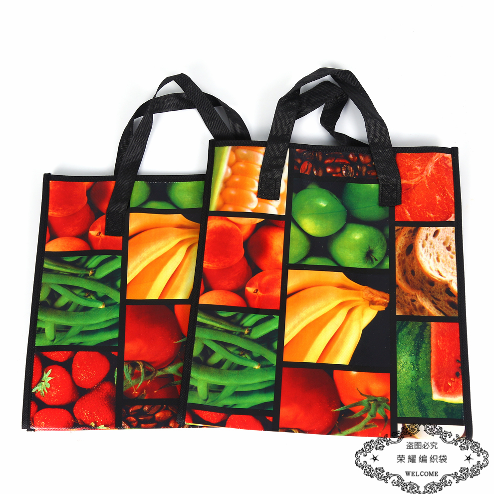 Printed pattern colored non-woven fabric handbags, supermarket clothing shopping handbags, advertising and promotional non-woven fabric bags