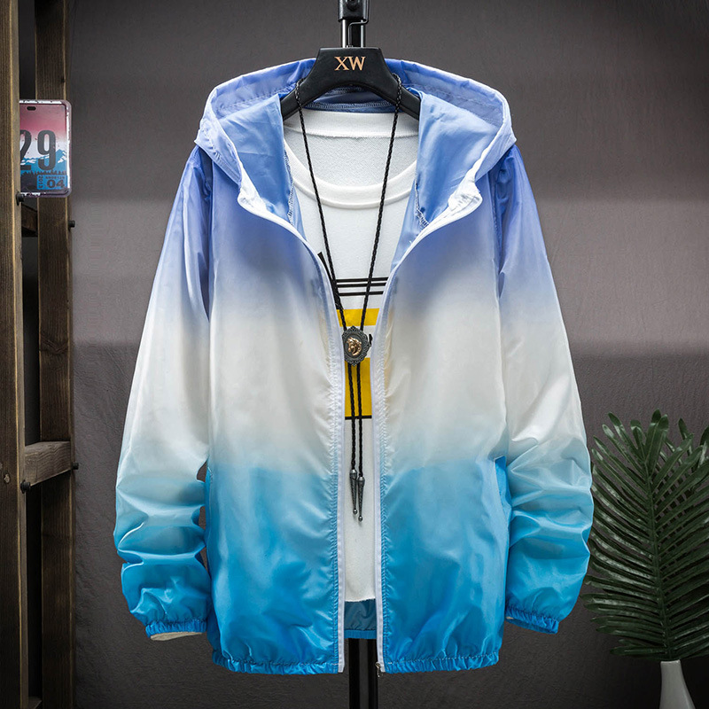 Men's gradient color summer sun-protective clothing, men's outdoor sports skin clothing, fishing breathable sun-protective clothing, men's manufacturer wholesale Specification image