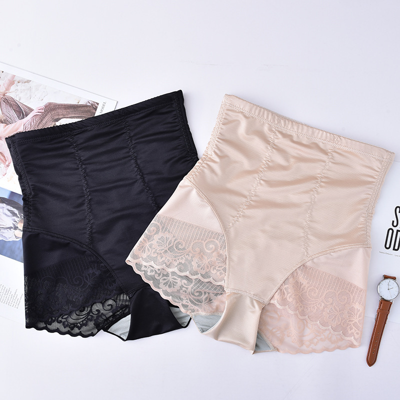 Best-selling lace high-waisted tight-bellied pants for postpartum women, waist-cinching and hip-lifting shaping pants, large-sized women's triangle pants Specification image