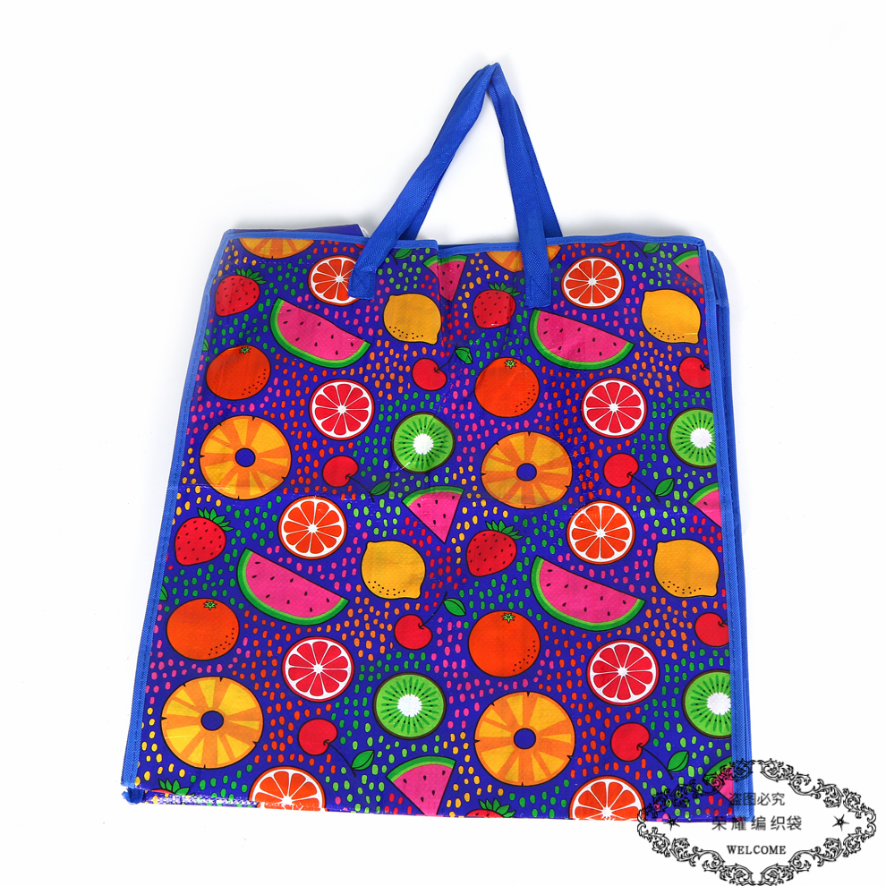 Multi-Color Optional Large Capacity Printed Handbag Clothing Storage Bag Waterproof And Dustproof Packing Bag Duffel Bag Woven Bag Specification drawing