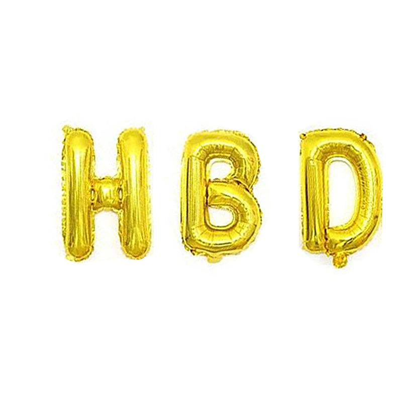 16-inch letter aluminum foil balloon Birthday Happy Set Letter aluminum foil Balloon Birthday decoration HBD birthday set Item Picture