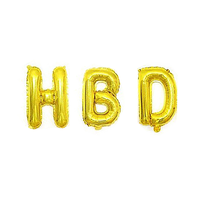 16-inch letter aluminum foil balloon Birthday Happy Set Letter aluminum foil Balloon Birthday decoration HBD birthday set details Picture