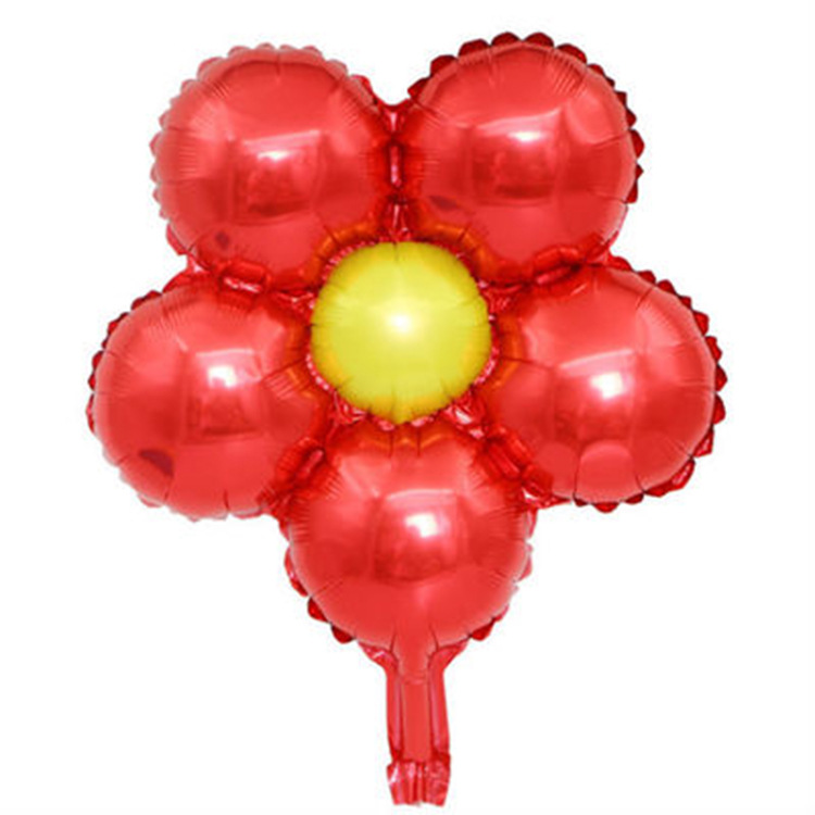 Venta directa de fábrica 18 "flor globo de papel de aluminio cinco pétalos forma de flor cumpleaños boda arreglo de fiesta decoración globo Specification image