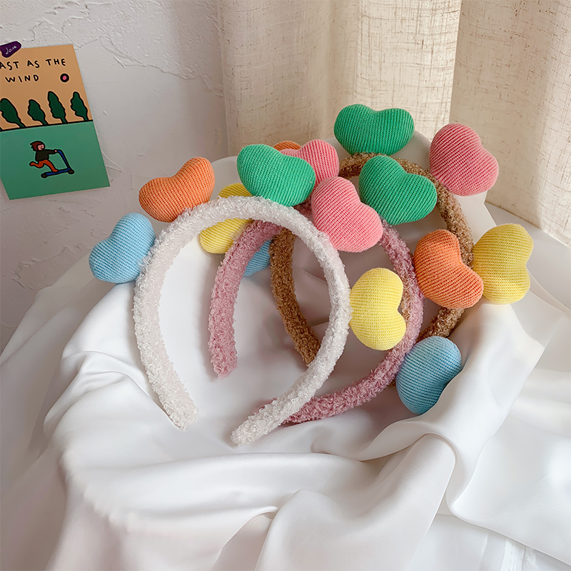 South Korea Color Love Face Wash Hair Band Female Head Band Wind Sweet And Cute Network Red Pack Mask All Set Out Of The Hoop Specification drawing