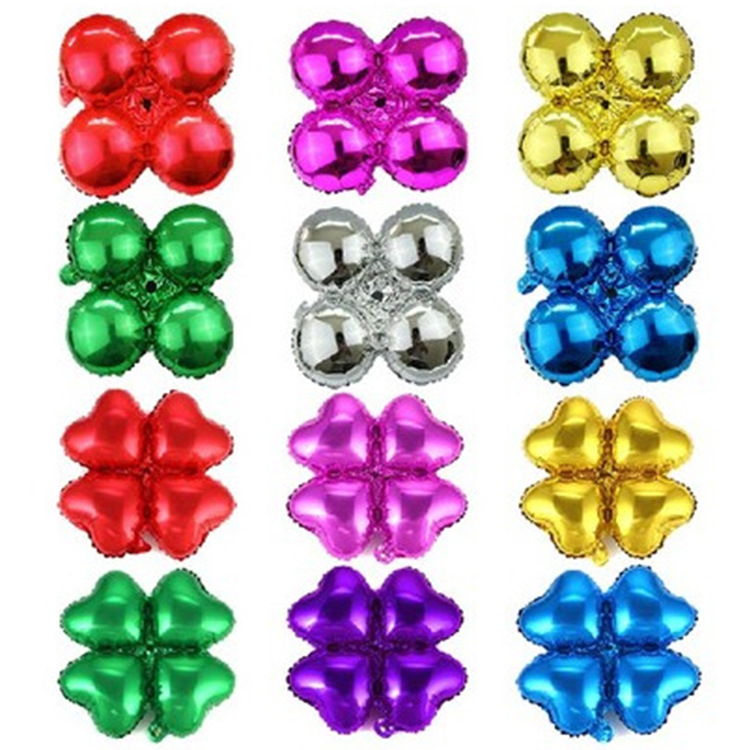 New heart-shaped four-leaf clover round ball wedding birthday festival activities decorated arch aluminum membrane balloon
