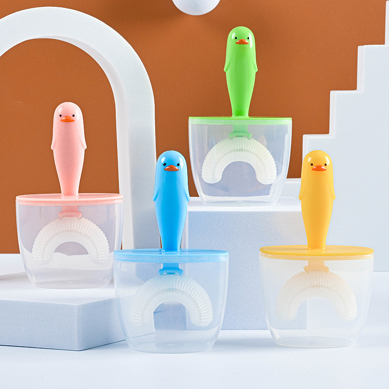 New kids U shape silicone sonic manual bebé cepillo de dientes boca incluido cepillo de dientes limpieza oral cepillo de dientes para niños Specification image