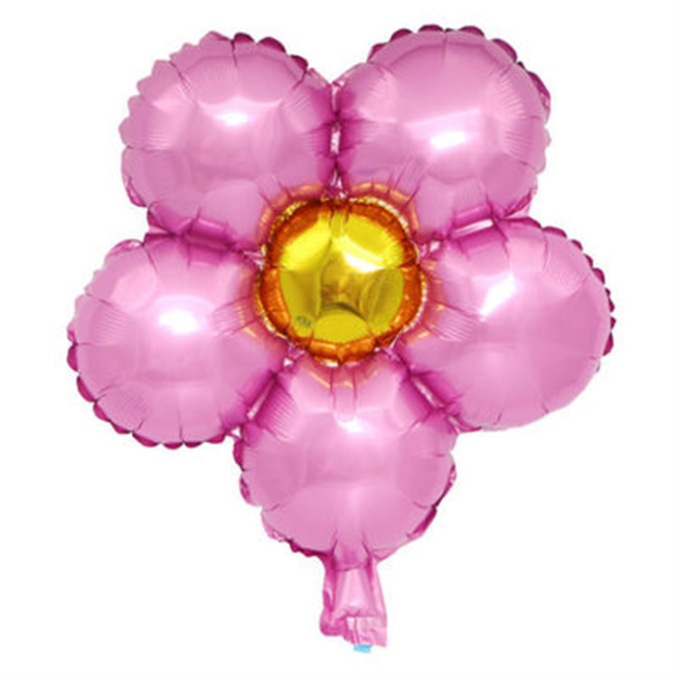 Venta directa de fábrica 18 "flor globo de papel de aluminio cinco pétalos forma de flor cumpleaños boda arreglo de fiesta decoración globo details Picture