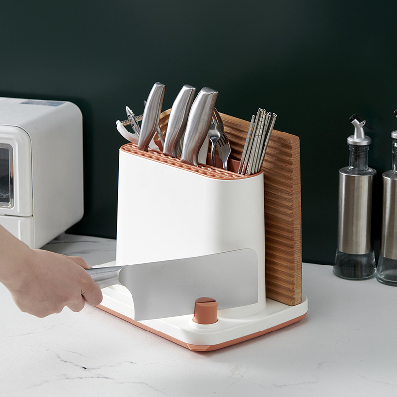 X49-1688 New kitchen storage rack, multi-functional storage rack for chopsticks, knives, forks, kitchen knives, chopping boards and sharpeners Specification image